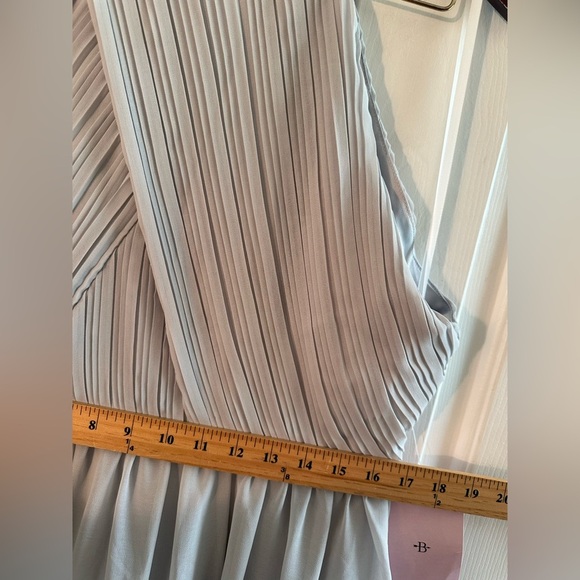 NWT BHLDN Anthropologie 14 Madrie Maxi Dress Fog Grey Bridesmaid Halter Chiffon - Picture 12 of 13